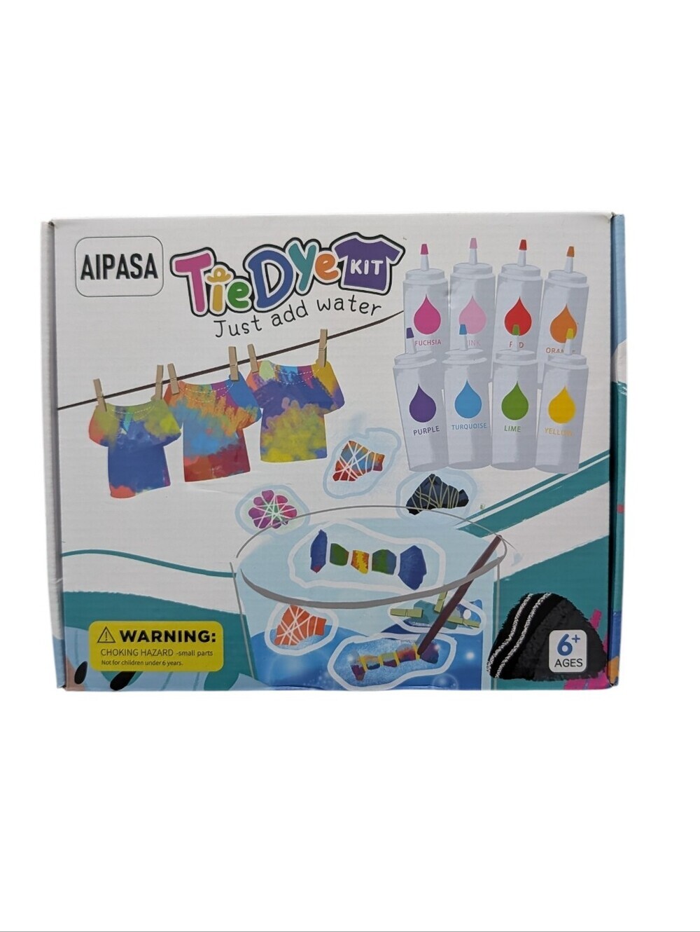 NWT AIPASA TieDye 1 Kit - Multicolor Tie-Dye Set Age 6+